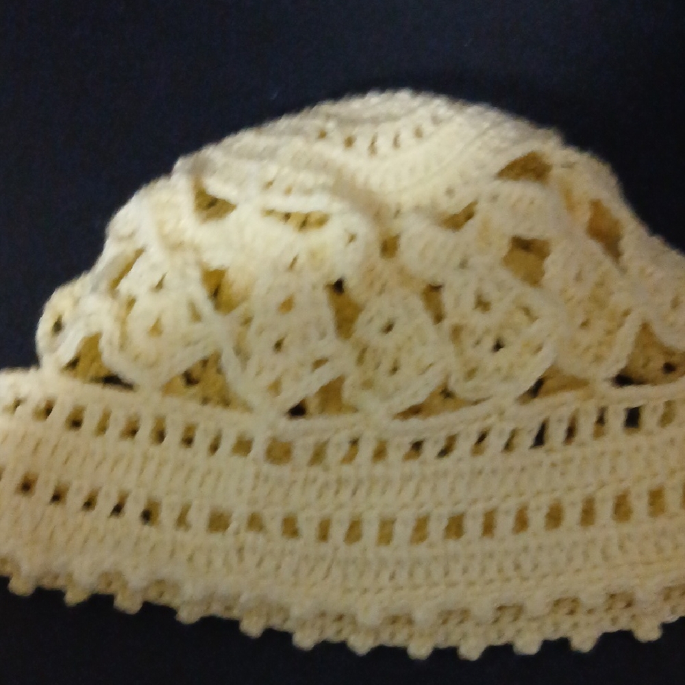 Elegant Cream Crochet Hat